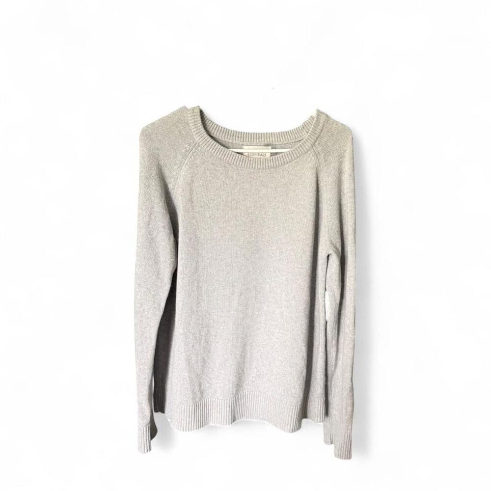 Synergy Essentials XL Gray Organic Cotton Wool Blend Crewneck Sweater